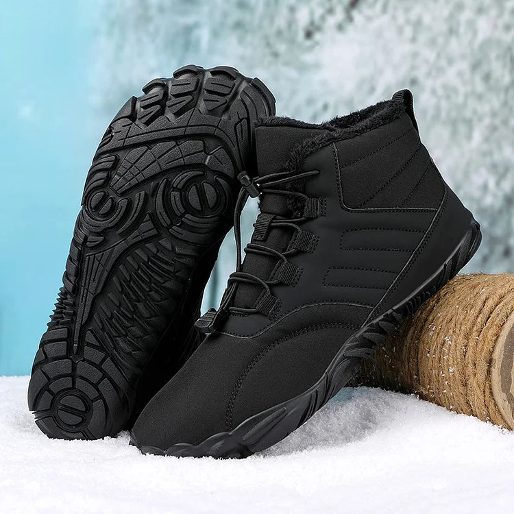 Winter Plush Warm Waterproof Anti-Slip Barefoot Shoes Outdoor Hiking Sneakers