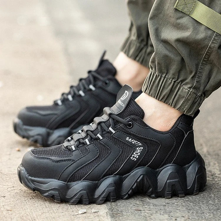 Men's Solid Sole Reflective Safety Sneakers