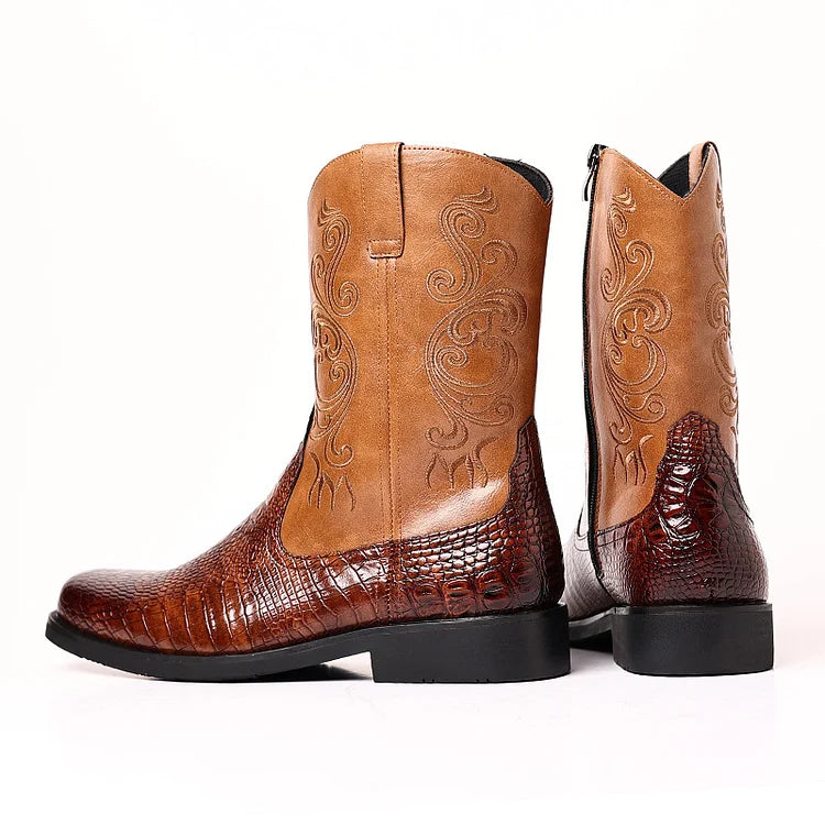 Vintage Snakeskin Cowboy Boots For Men