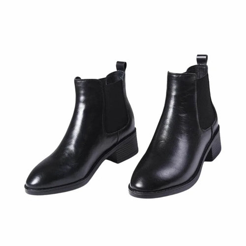 Women's Genuine Leather Non-Slip Thick Sole Chelsea Boots