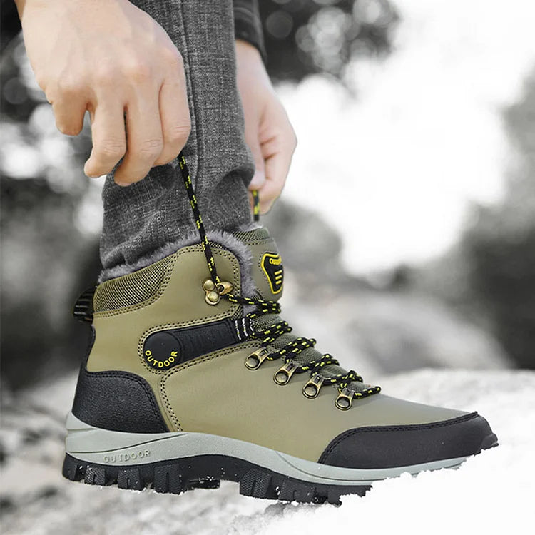 Orthopedic Men's Winter Outdoor Sports Lace Up Hiking Snow Boots