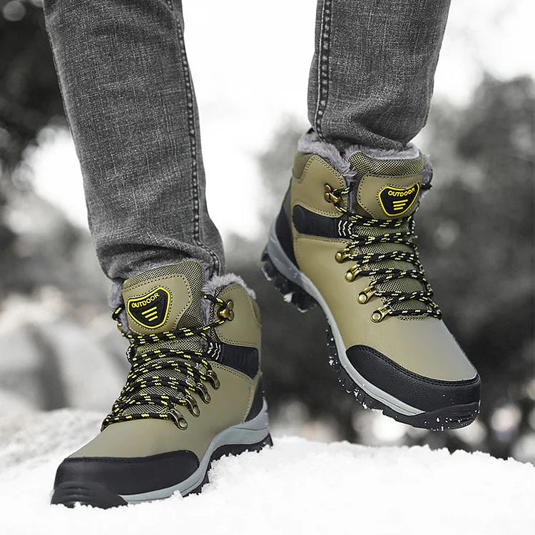 Orthopedic Men's Winter Outdoor Sports Lace Up Hiking Snow Boots