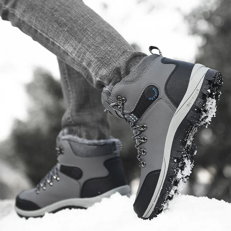 Orthopedic Men's Winter Outdoor Sports Lace Up Hiking Snow Boots