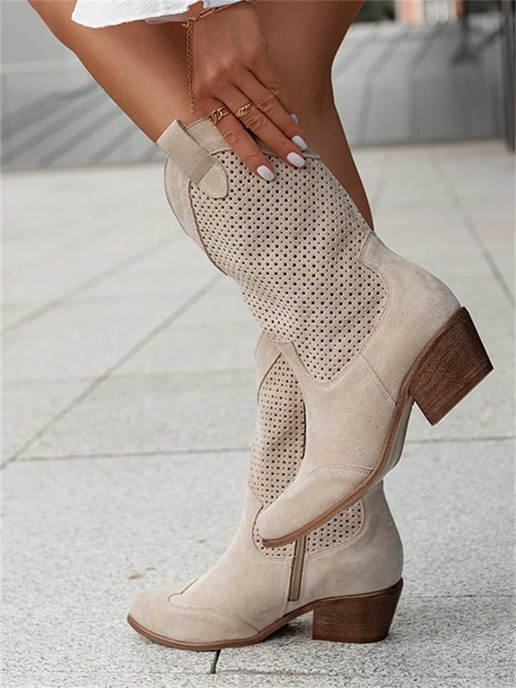 Footwearstorm| Low Heel Cowboy Boots For Women