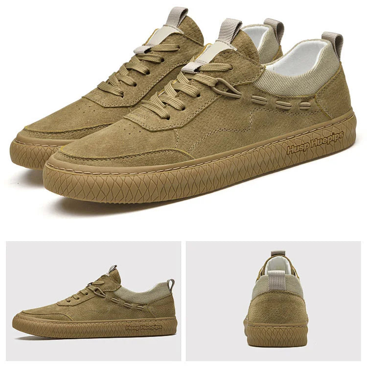 Men Casual Suede Sneakers With Textured Sole