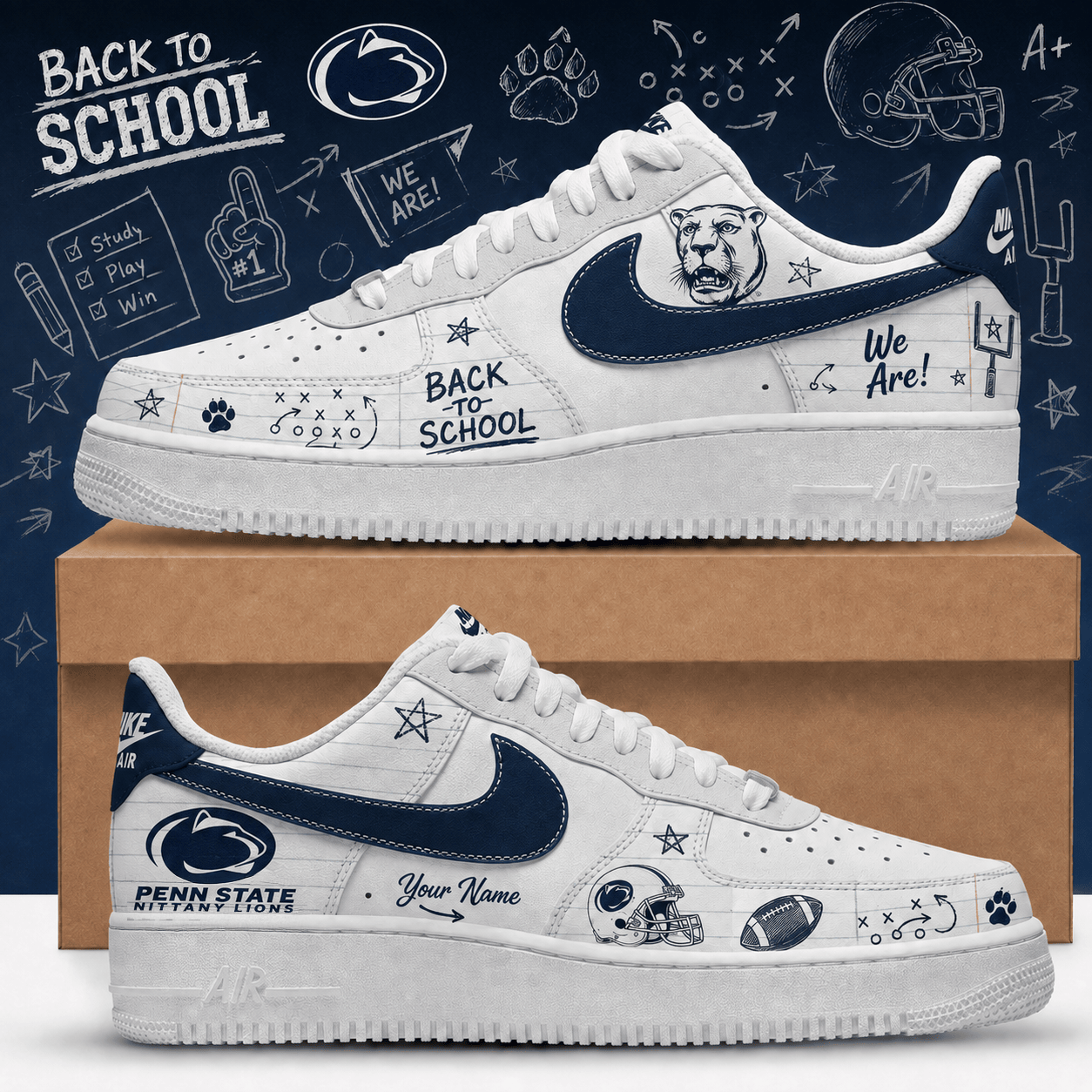 Footwearstorm Penn State Nittany Lions Low-Top Sneakers Shoes For Men And Women 100883