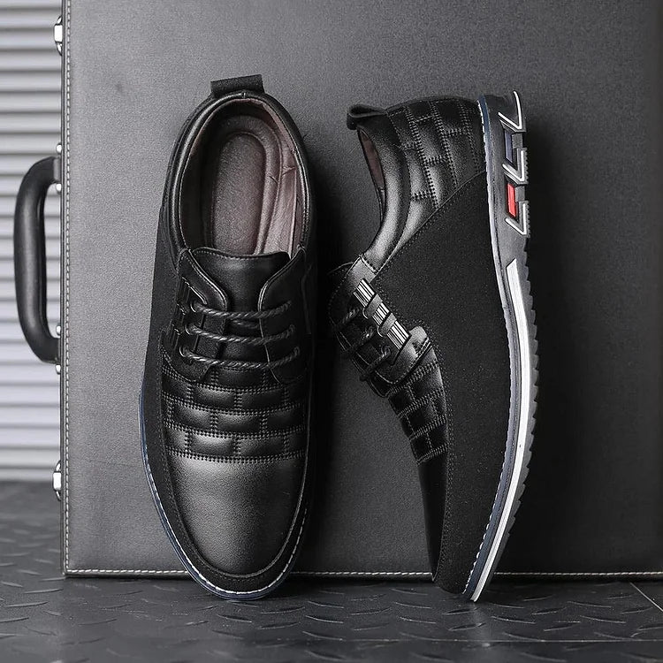 Men's Casual Leather Shoes British Lace Up Business Classic Loafers Oxford Comfortable Breathable Driving Office