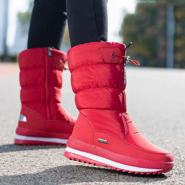 Non Slip Ankle Snow Booties Faux Fur Mid Calf Warm Boots