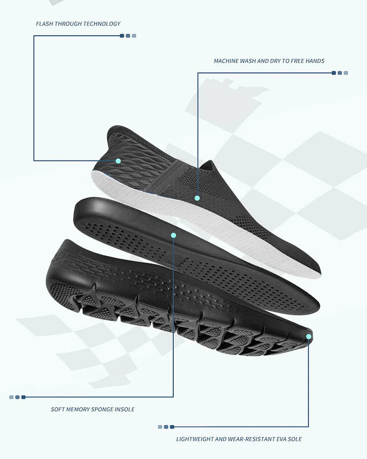 Step Ease Slip-On Walking Shoes Flash Wear Shock-Cushioning Shoes