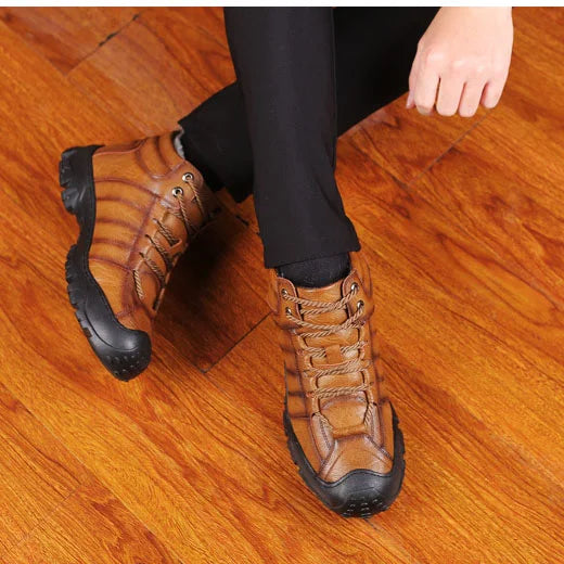 Winter Boots - Waterproof Fur Lined Leather Boots for Men