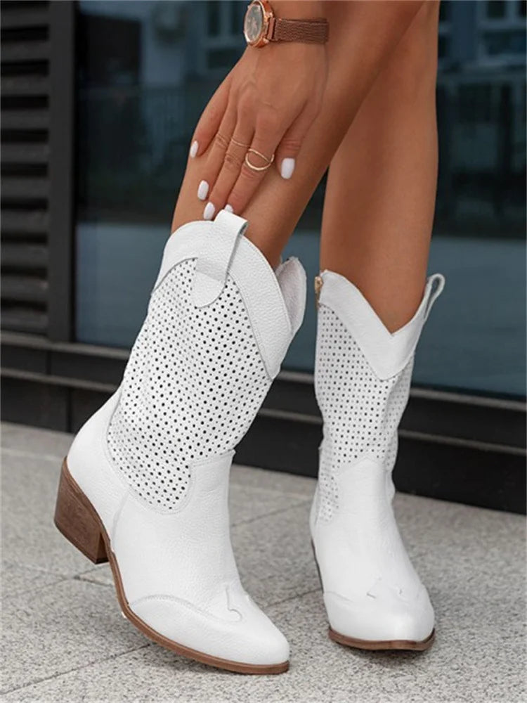Footwearstorm| Low Heel Cowboy Boots For Women