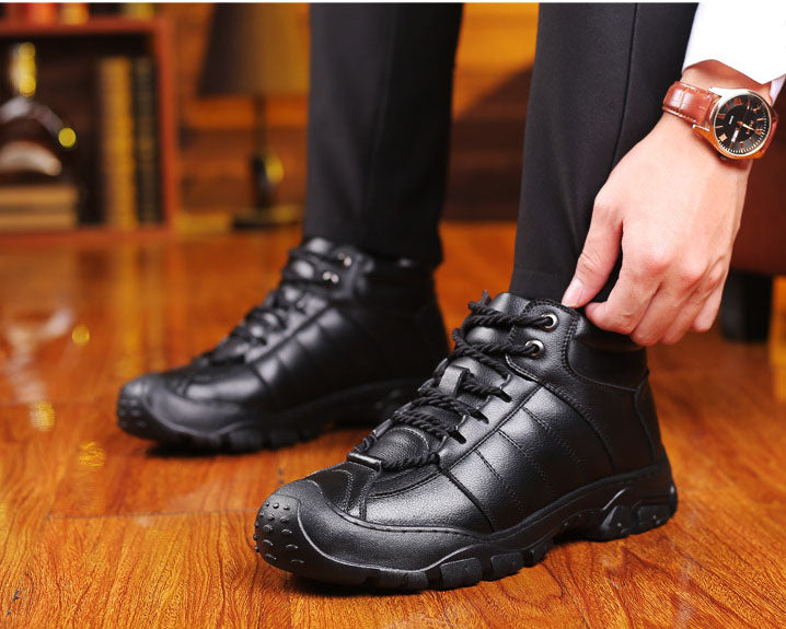 Winter Boots - Waterproof Fur Lined Leather Boots for Men