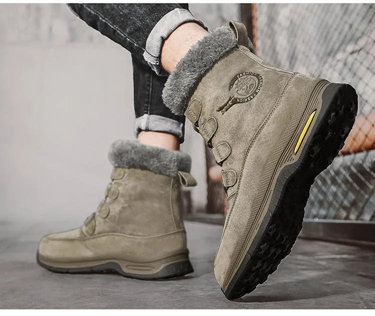 Men's Snow Boots Warm Waterproof Non-slip Hiking Shoes