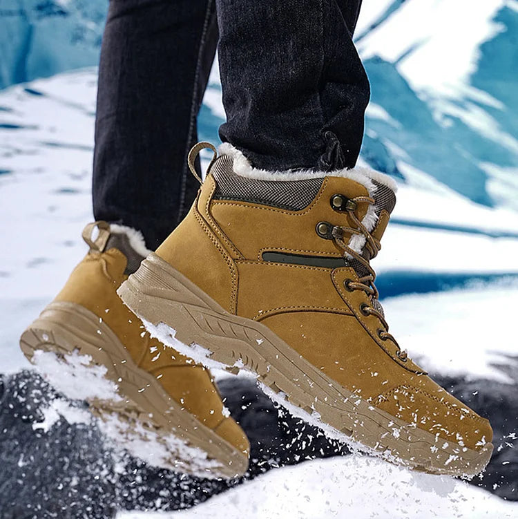 Waterproof Winter Boots Fleece-Lined Thickened Men's High-Top Snow Boots