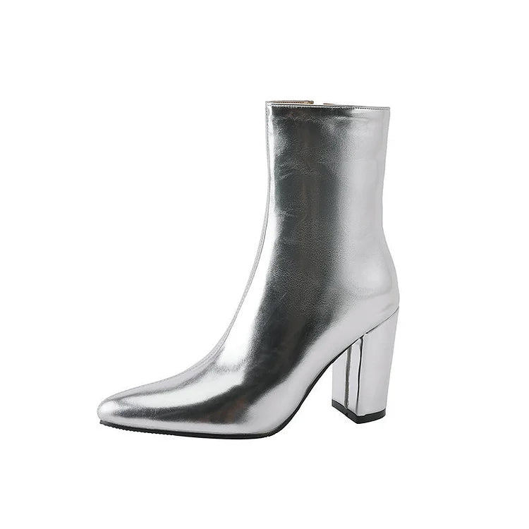Women's Gold Metallic Ankle Boots
