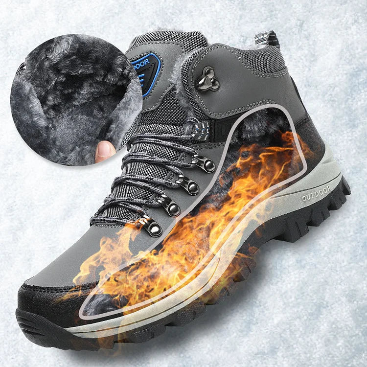 Orthopedic Men's Winter Outdoor Sports Lace Up Hiking Snow Boots