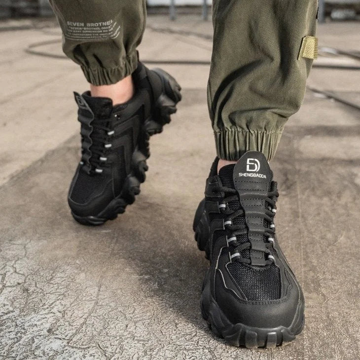 Men's Solid Sole Reflective Safety Sneakers