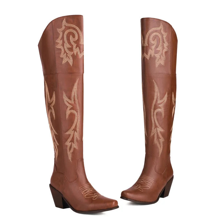 Tall Cowboy Boots - Faded Style