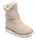 Non Slip Warm Fur Lined Slip on Snow Ankle Booties