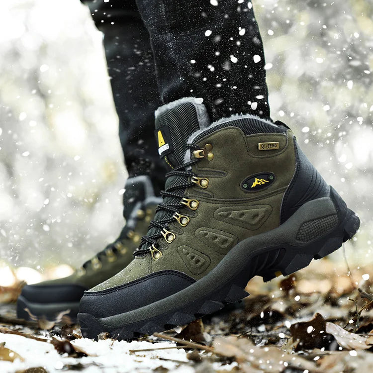 Winter Outdoor Warm Thick-Soled Non-Slip High-Top Hiking Shoes