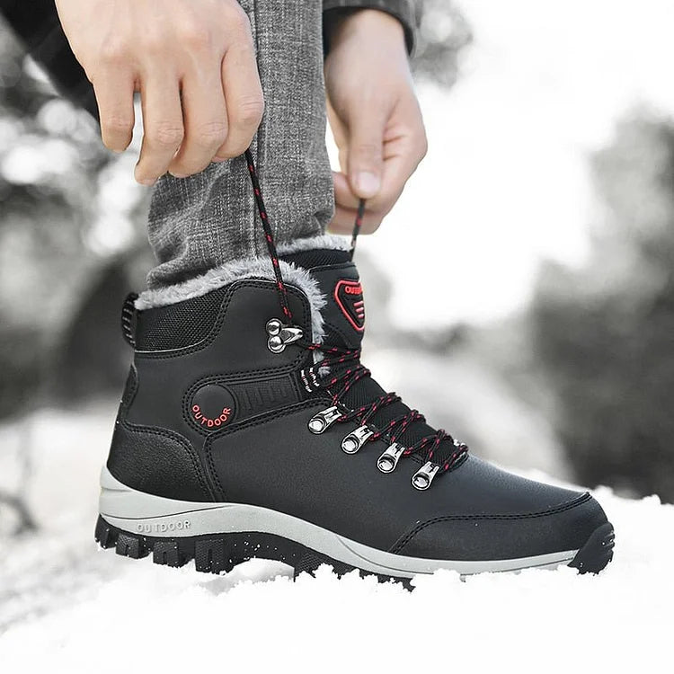 Orthopedic Men's Winter Outdoor Sports Lace Up Hiking Snow Boots
