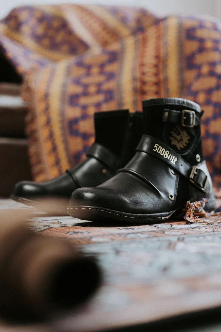 Men Orthopedic Boots Ground Leather Winter Shoes