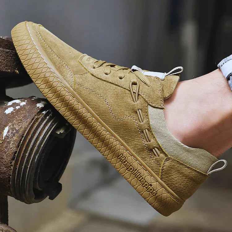 Men Casual Suede Sneakers With Textured Sole