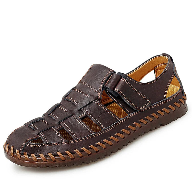 Men's Outdoor Daily Hand-sewn Soft Leather Casual Sandals