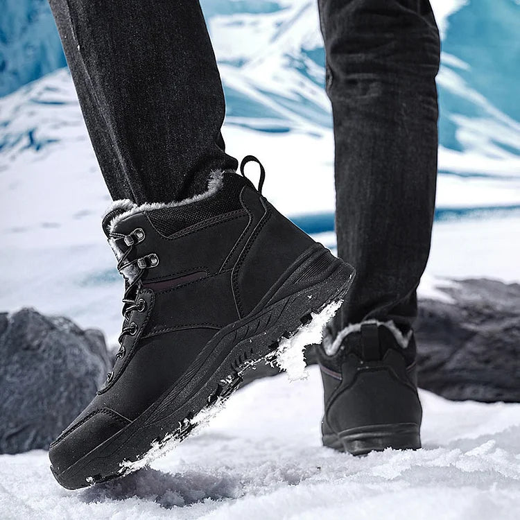 Waterproof Winter Boots Fleece-Lined Thickened Men's High-Top Snow Boots