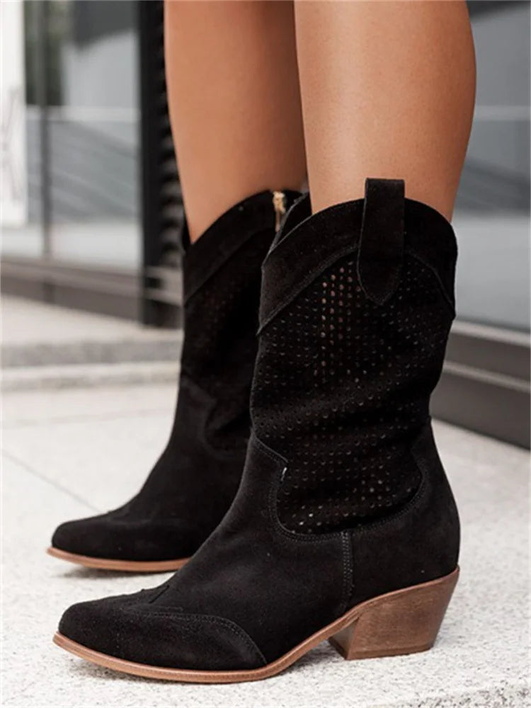 Footwearstorm| Low Heel Cowboy Boots For Women