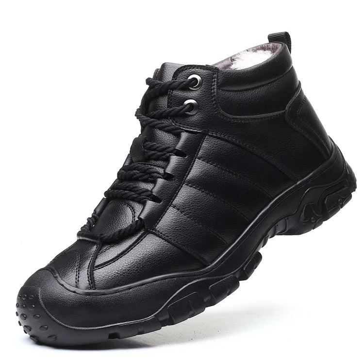 Winter Boots - Waterproof Fur Lined Leather Boots for Men