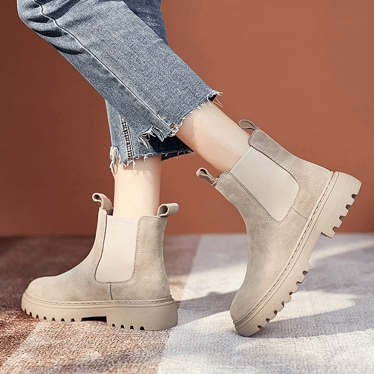 Women Orthopedic Ankle Boots Chunky Sole