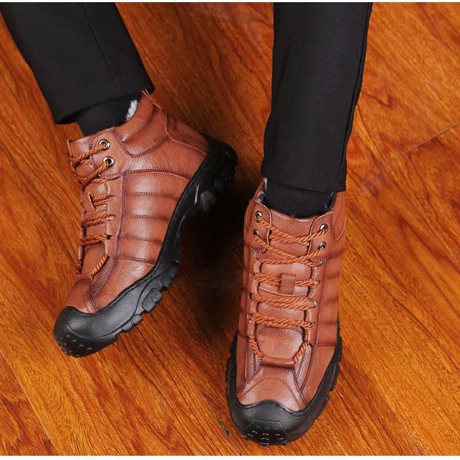 Winter Boots - Waterproof Fur Lined Leather Boots for Men