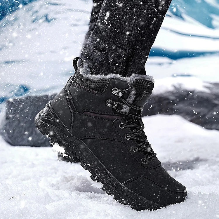 Waterproof Winter Boots Fleece-Lined Thickened Men's High-Top Snow Boots
