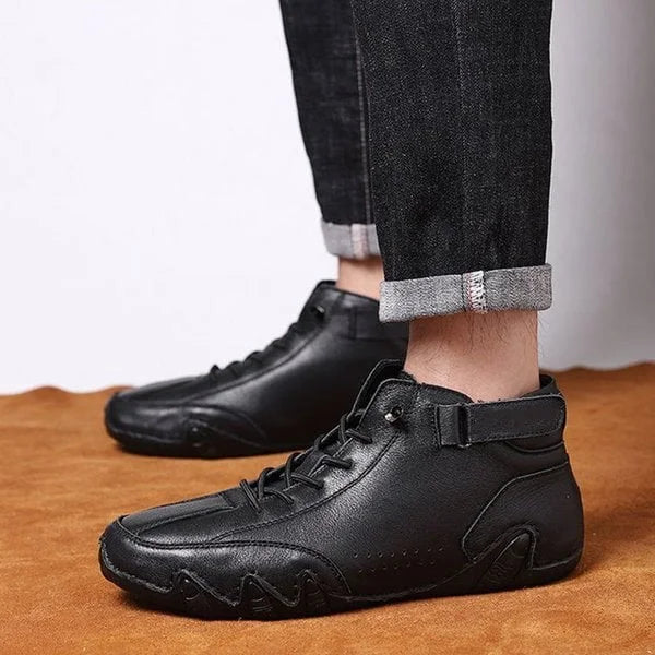 Handmade Suede Velcro High Boots