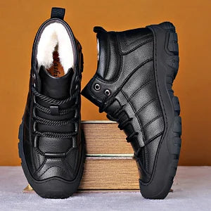 Winter Boots - Waterproof Fur Lined Leather Boots for Men