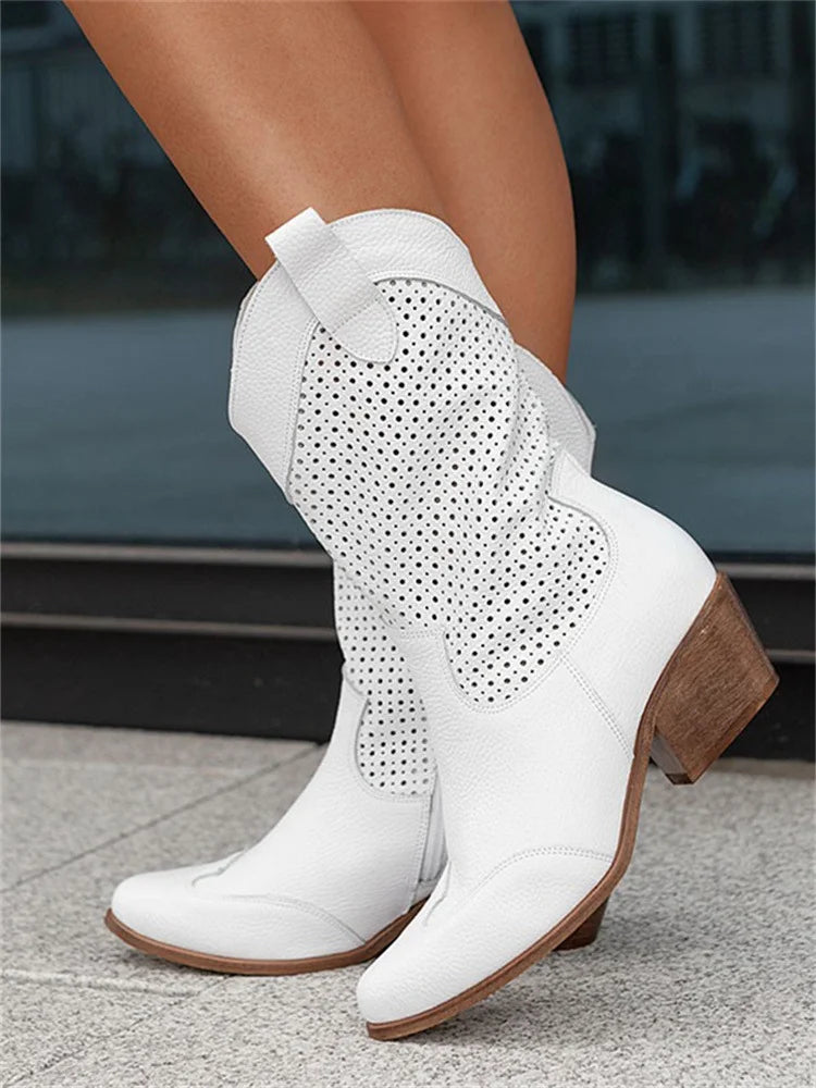 Footwearstorm| Low Heel Cowboy Boots For Women