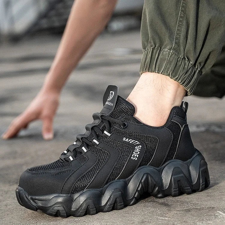 Men's Solid Sole Reflective Safety Sneakers