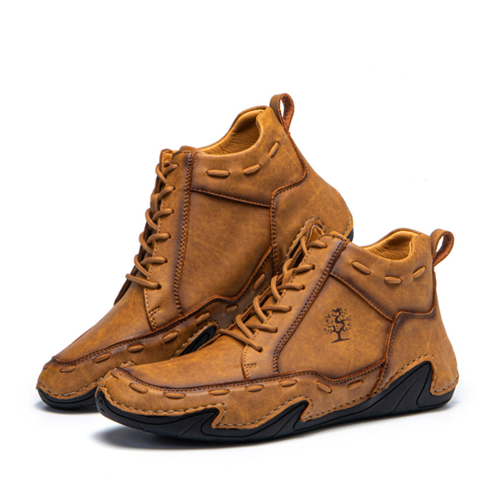 Men's Breathable Comfortable Non-Slip Lace-Up Handmade Baker Boots