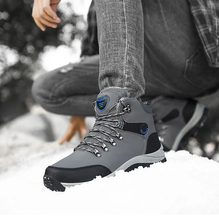 Orthopedic Men's Winter Outdoor Sports Lace Up Hiking Snow Boots