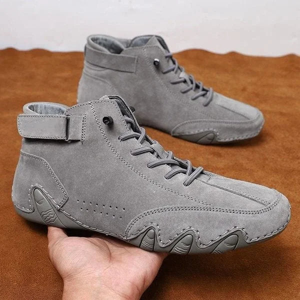 Handmade Suede Velcro High Boots
