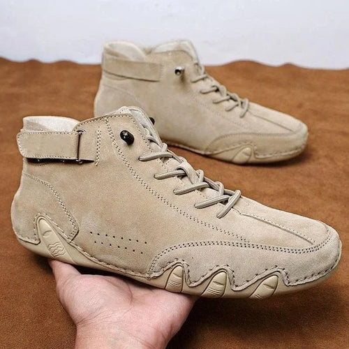 Handmade Suede Velcro High Boots