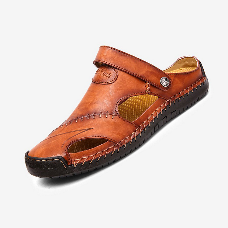 Men Hand Stitching Leather Sandals