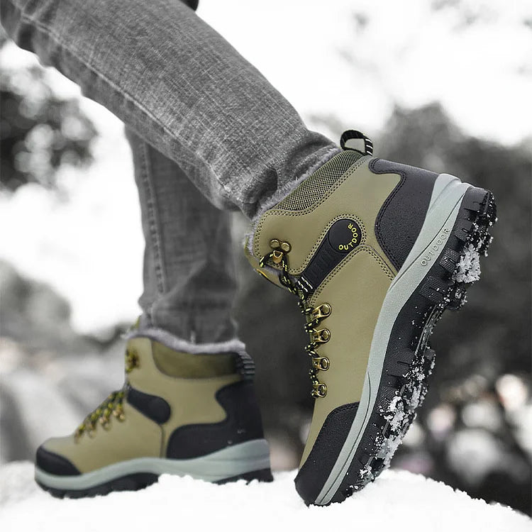 Orthopedic Men's Winter Outdoor Sports Lace Up Hiking Snow Boots