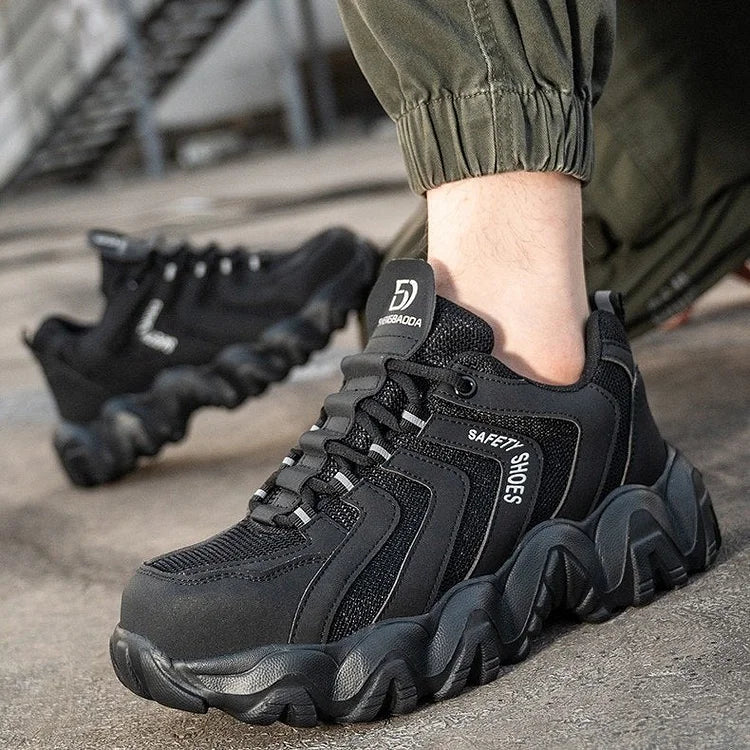 Men's Solid Sole Reflective Safety Sneakers