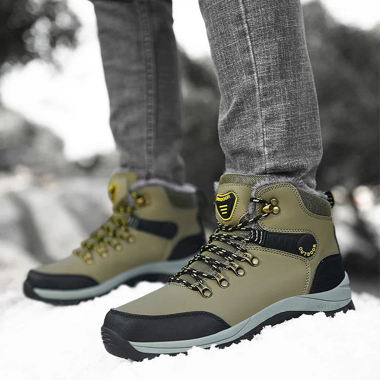 Orthopedic Men's Winter Outdoor Sports Lace Up Hiking Snow Boots