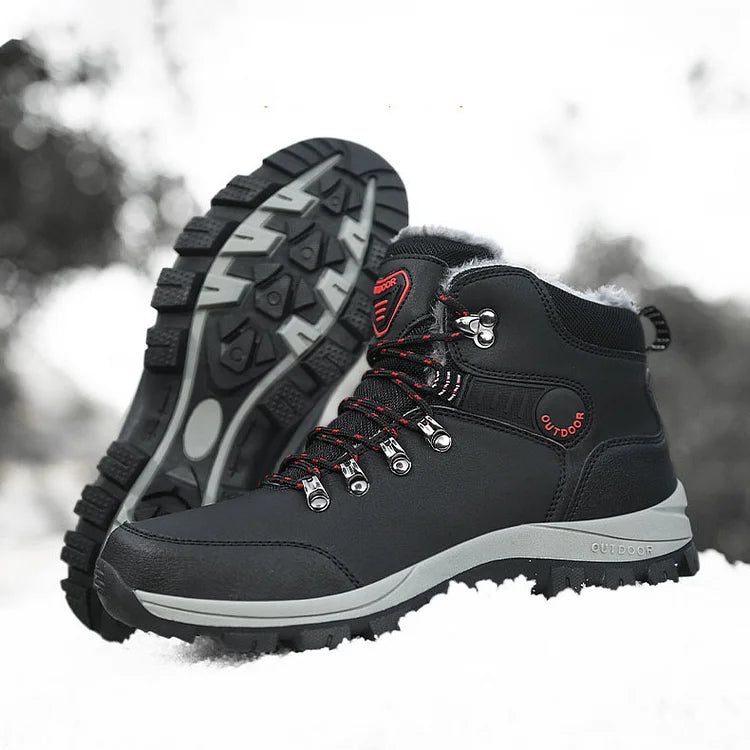 Orthopedic Men's Winter Outdoor Sports Lace Up Hiking Snow Boots