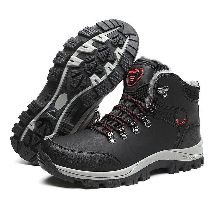 Orthopedic Men's Winter Outdoor Sports Lace Up Hiking Snow Boots