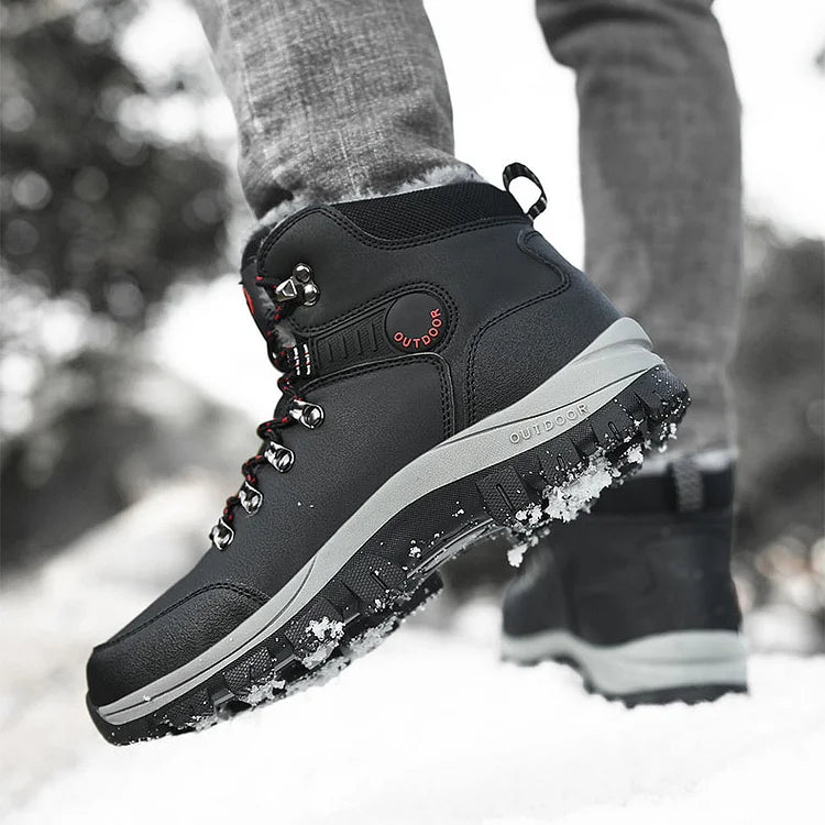 Orthopedic Men's Winter Outdoor Sports Lace Up Hiking Snow Boots