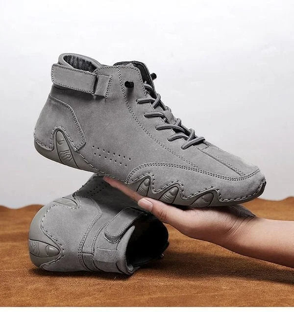 Handmade Suede Velcro High Boots